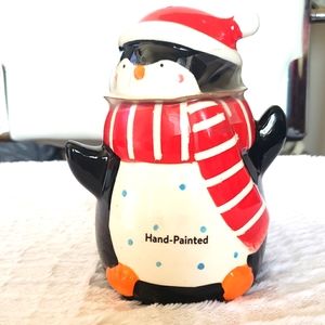 Holiday Time Penguin Candy Jar